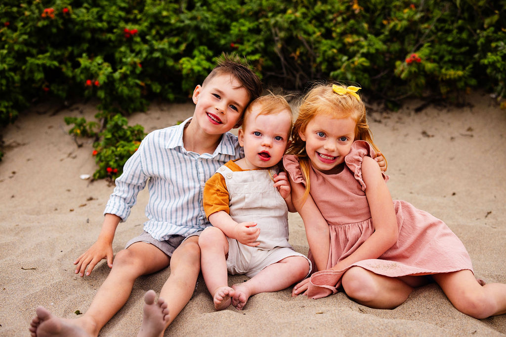Family portrait session at beach in Narragansett, Rhode Island