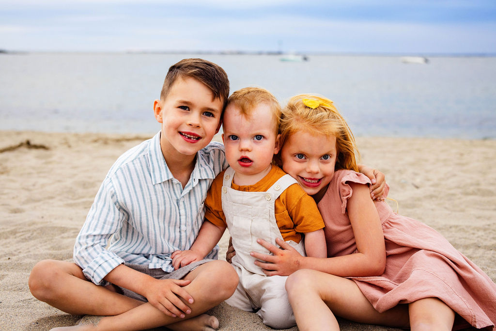 Family portrait session at beach in Narragansett, Rhode Island