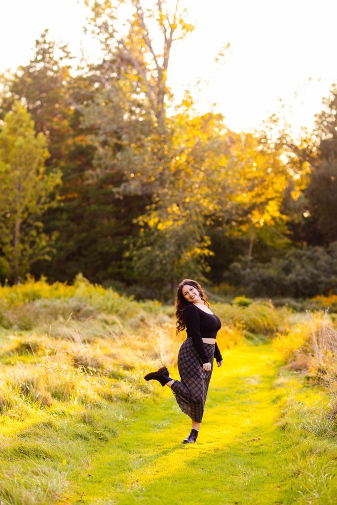 Fall Senior Portrait at Blithewold Mansion in Bristol, RI