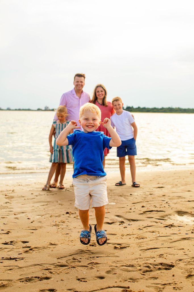 Family Portrait Session on the beach on Block Island in RI.