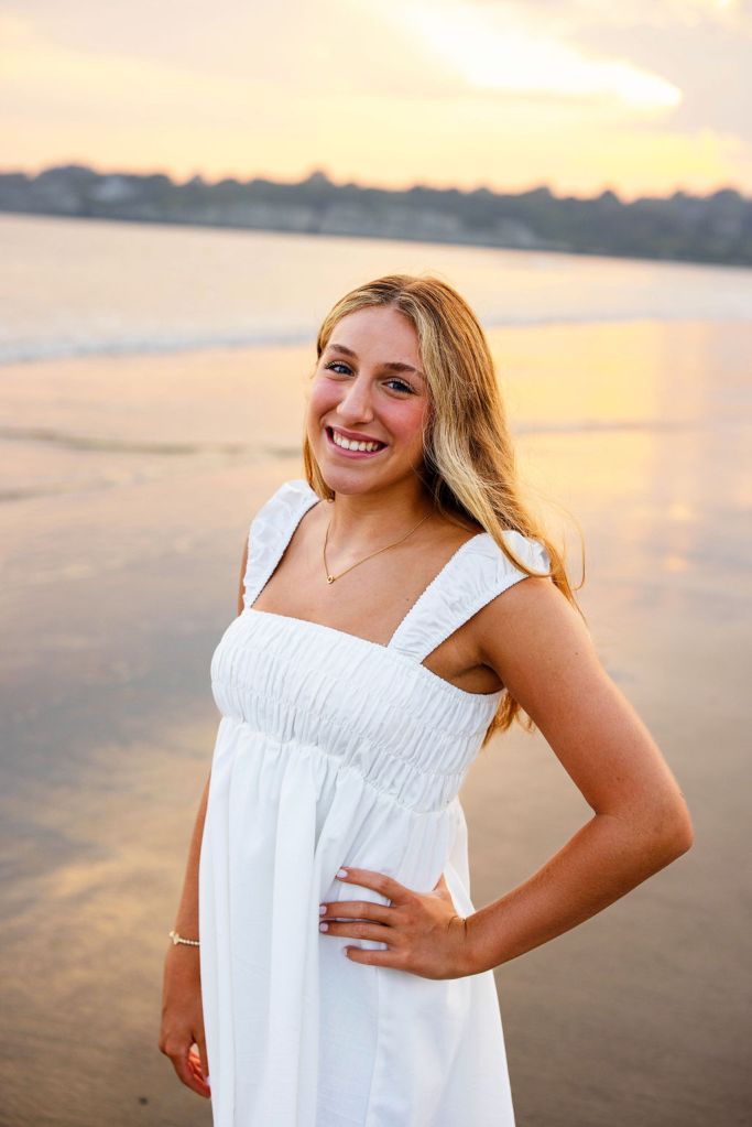Senior session on the beach in Newport, RI