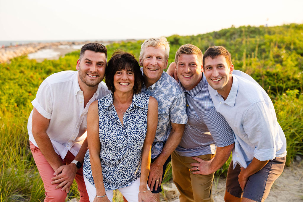 Narragansett Beach Portrait with extended family included near lighthouse