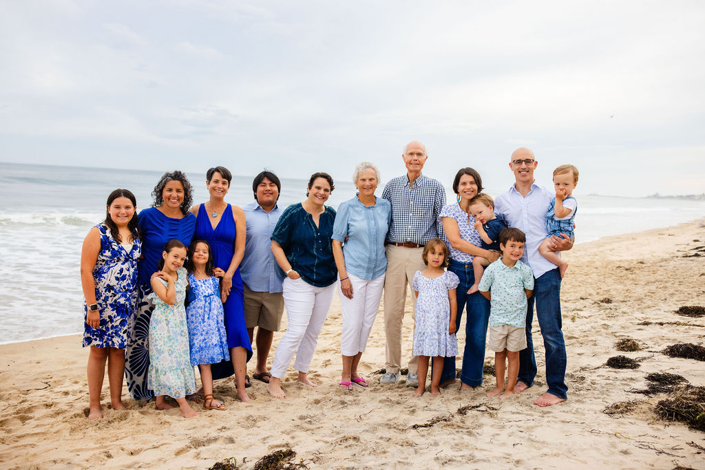 Extended family session on the beach in Westerly, RI