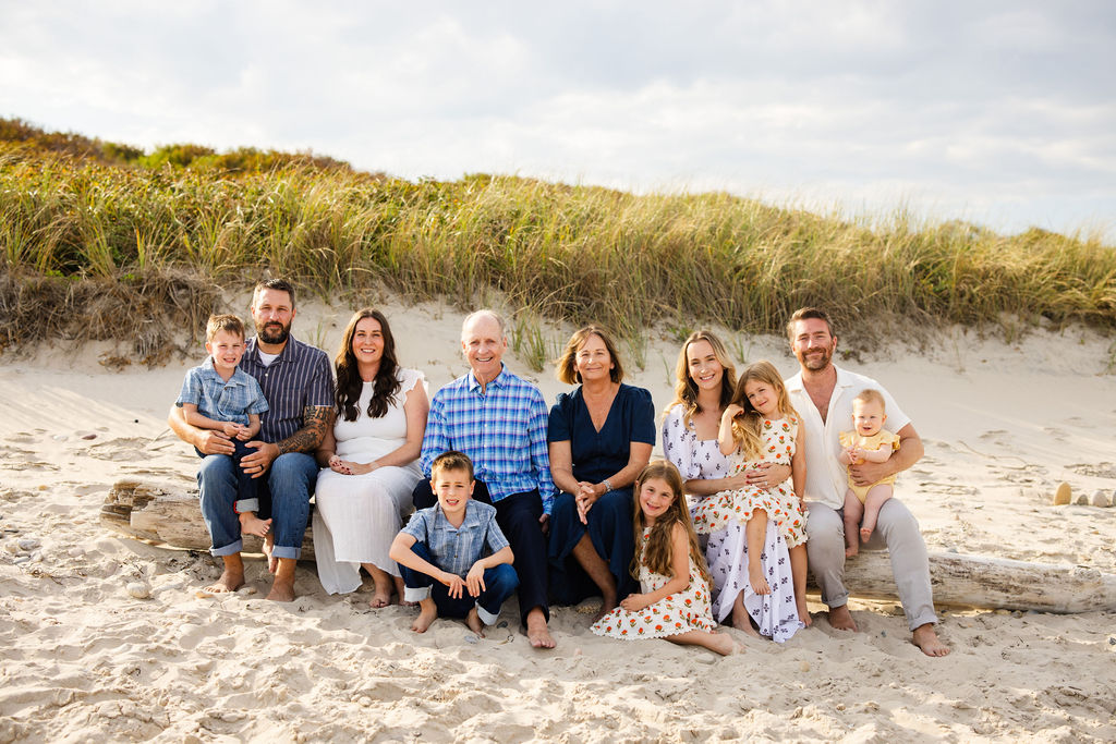Extended family session on the beach on Block Island, RI
