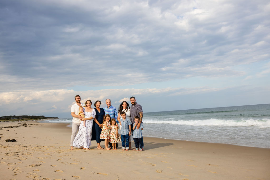 Extended family session on the beach on Block Island, RI
