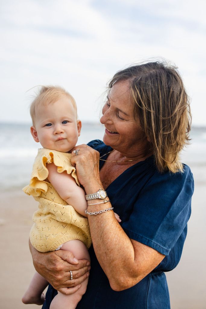 Baby photos on the beach at block island in Rhode Island