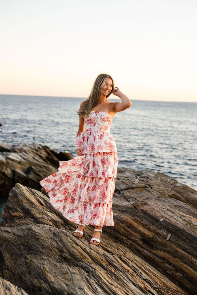 Senior Portrait Session on the water at Beavertail in Jamestown, RI