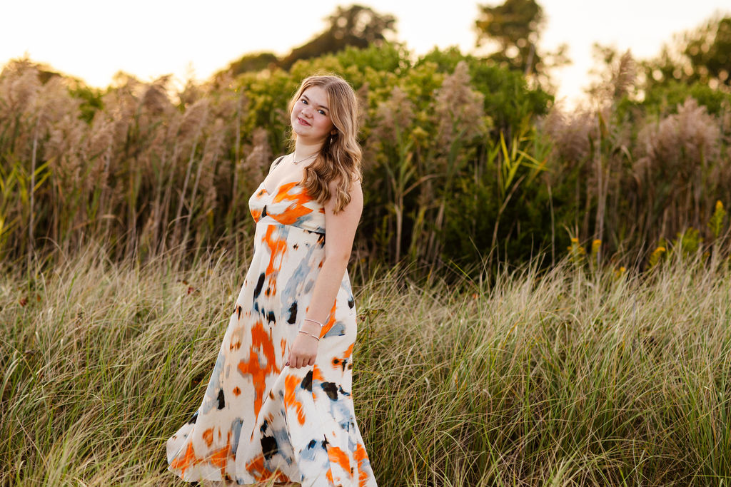 Senior portrait session on the beach in East Greenwich, RI