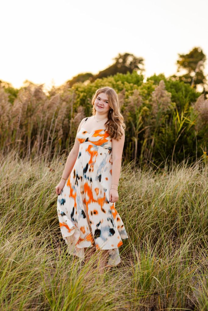 Senior portrait session on the beach in East Greenwich, RI