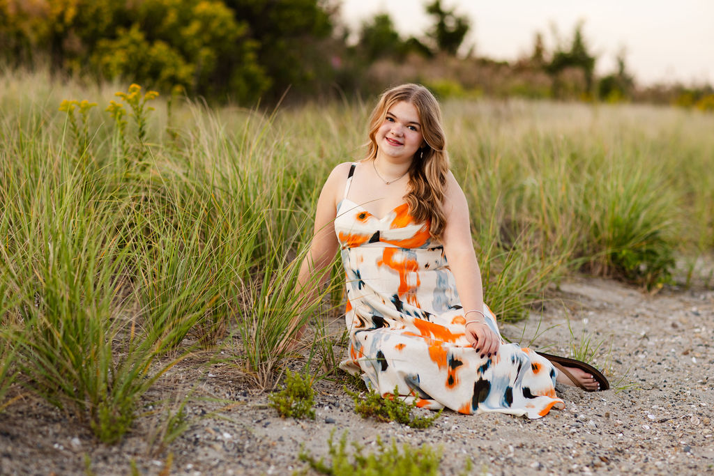 Senior portrait session on the beach in East Greenwich, RI