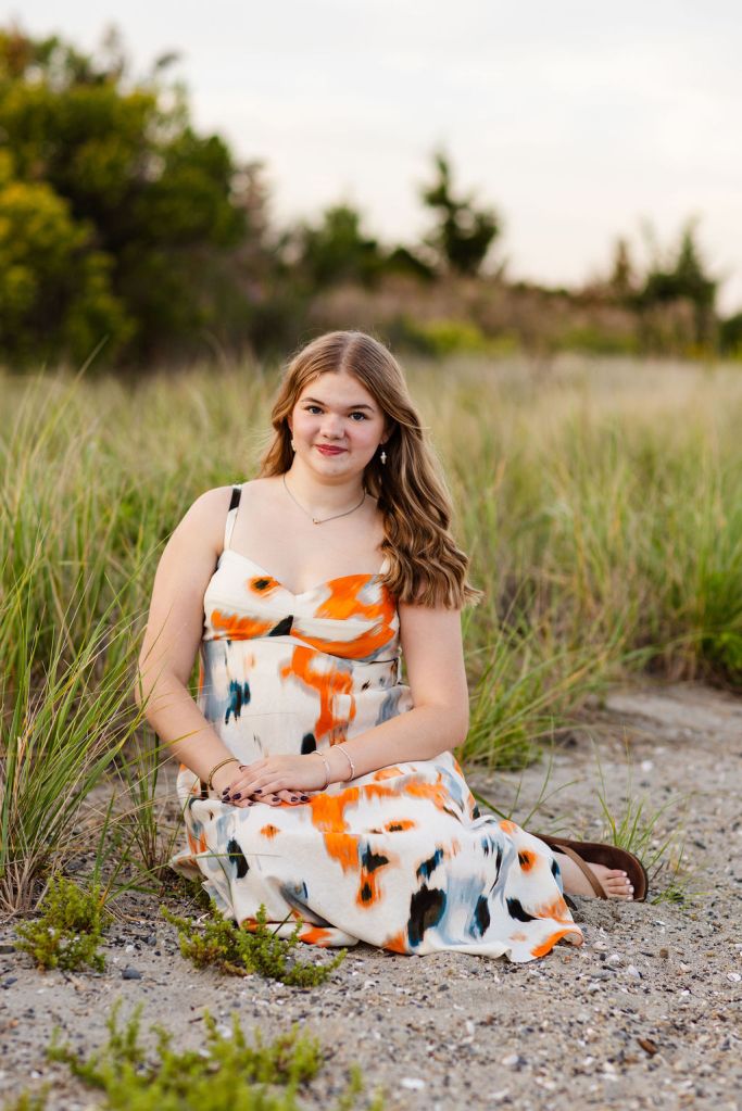 Senior portrait session on the beach in East Greenwich, RI