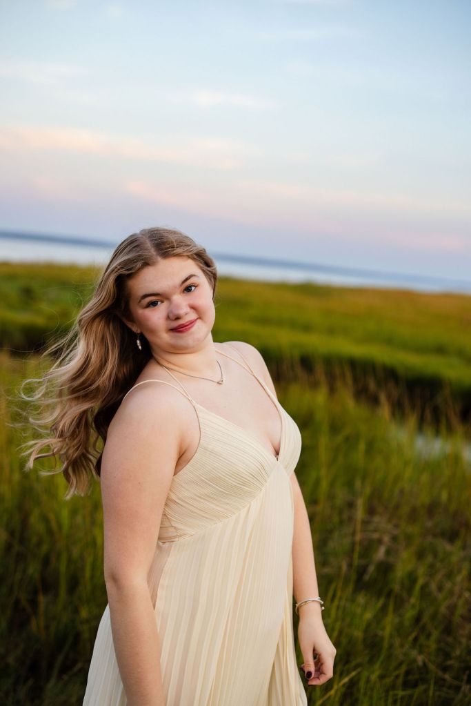 Senior portrait session on the beach in East Greenwich, RI
